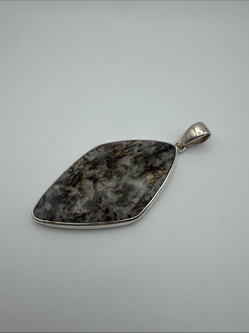 Sterling Silver Gray Labradorite Teardrop Pendant